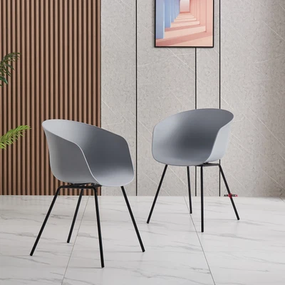 $129.99 • Buy AINPECCA 2x Dining Chairs Arm Chair PP Seat Or Melange Chenille Fabric Seat Cafe