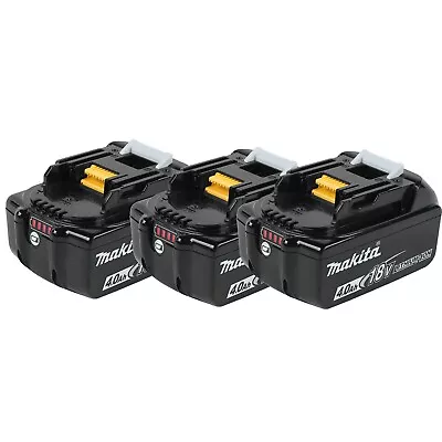 3 X Makita 18V 4.0Ah Li-Ion LXT Battery BL1840 BL1840B 4AH 196399-0 Genuine UK • £164.92