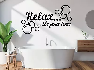 £4.49 • Buy Relax Time Wall Art Sticker Bathroom Home Decor Decals Diy Graphic Quotes Vinyl