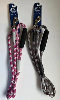 YOULY 1/2  Dog Leash Reflective Heavy Duty Black And Orange Or Pink Mulberry 5ft • $15.99