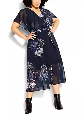 CITY CHIC Bouquet Dress In Navy Plus Size XXL / 24 NWT [RRP $139.95] • $50