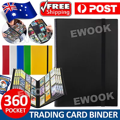 360 Cards Pocket Trading Card Binder 9 Pocket Trading Card Album Folder Case AUS • $12.85