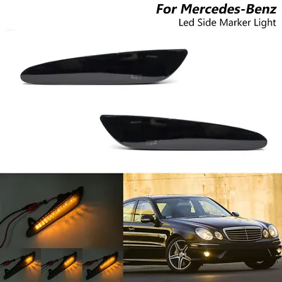 Sequential Smoked LED Side Marker Light For 03-06 Mercedes Benz W211 E-Class AMG • $30.59
