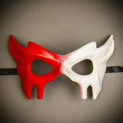 White Halloween Costume Devil Masquerade Ball Party Eye Red Mask | MEN | WOMEN • $16.99