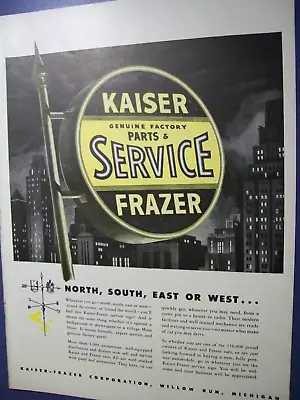 1948 Kaiser-Frazer Large-mag Car Ad - Genuine Factory Parts & Service  • $5.95