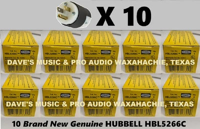 $79.95 • Buy Hubbell HBL5266C Box Of 10 Male Straight Blade Plug SHIPS FREE To ALL US ZIPS