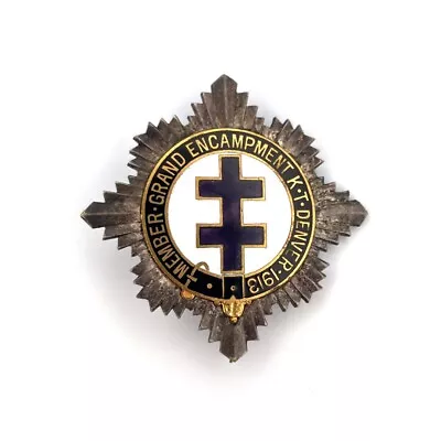 1913 Denver Colorado Grand Encampment Knights Templar Masonic Lodge Medal Pin • $29.99