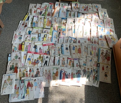 $59.99 • Buy Vintage Lot Of 113 Children’s Sewing Patterns 1960s 1970s Simplicity Cut & Uncut