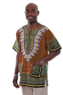 Bronze Brown Dashiki Shirt DP3757M Up To 7XL • $19.99