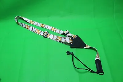 Genuine Fender 1  Wide Monogrammed Adjustable Guitar Strap  White/Brown/Yellow • $9.99