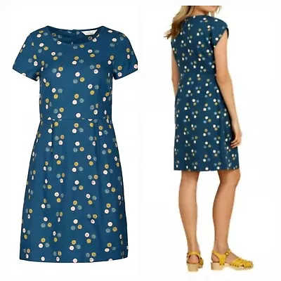 Vintage SEASALT Size 20 Blue Spot Cotton Quay Cellar Pocket Dress.VGC • £15