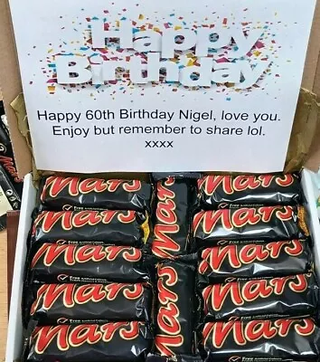 Personalised Mars Chocolate Sweet Selection Box Hamper Birthday Christmas Gift • £10.49