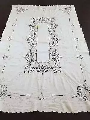 Vintage Point De Venise Needle Lace Banquet Tablecloth 200x150cm • $186.77