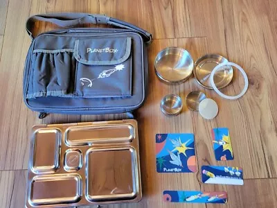 Planet Box Lunch Box With Space Magnets 2 Stainless Steel Containers &  Bag • $35