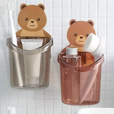 £3.95 • Buy 1/3Pcs Bathroom Accessories Set Toothbrush Holder Toothpaste Wall Mount Cup Rack