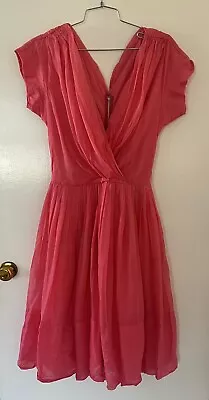 Vintage Miss Elliette California Women's Pink Dress W/ Beaded Belt • $65