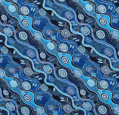 ABORIGINAL Desert Tracks Sewing Quilting Cotton Fabric Jijaka By The 1/2 Yard • $13.50