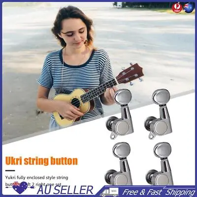 $10.69 • Buy 4pcs Chrome Metal Lock String Tuning Pegs String Tuners For Ukulele Guitar Bass