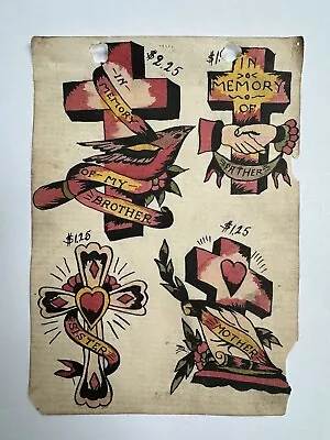 3 Original Antique 1930s Vintage Tattoo Flash Folk Art Travel Book  #2 • $1000