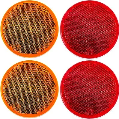 2  Inch Round Reflector BikeTrailer Truck Boat Mailbox Qty 4 (2 Red/2 Amber) • $8.95