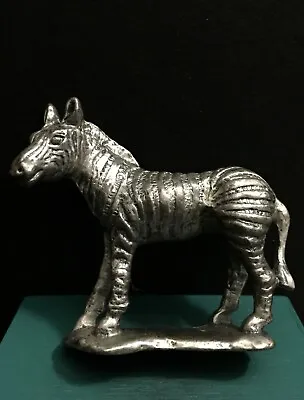 Pewter Metal Zebra Stripes Safari Zoo Animal Wildlife Diorama Miniature Figurine • $12.99