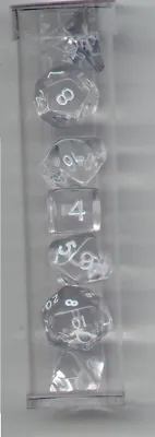 New MINI-RPG Dice Set Of 7 (Tube) - Translucent Clear • $8.79