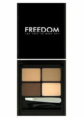Pro Eyebrow Kit FREEDOM Rebolution Brow Powder Wax Tweezers Brush Light Medium  • £3.99