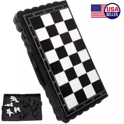 Mini Magnetic Chess Set Folding Board Game Chessboard With 32 X Chess Pieces USA • $7.63