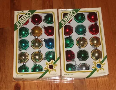 $30 • Buy Lot Of 30 Vintage Pyramid Christmas Ornaments Glass Bulbs Balls In Box
