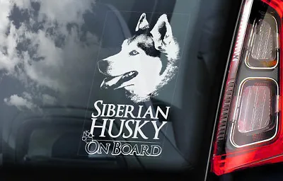 £3.50 • Buy SIBERIAN HUSKY Car Sticker,  Huskie Sled Dog Window Sign Bumper Decal Gift - V01