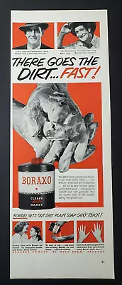 1952 Print Ad Boraxo Soap Cleans Really Dirty Hands Vintage • $10.79