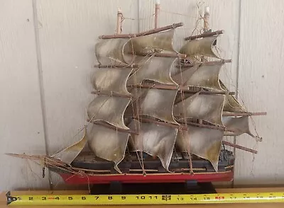 Vintage Wooden Replica Of Cutty Sark 1869 Tall Model Ship 15  Tall • $98.99