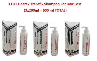 3 LOT Haarex Transfix Shampoo For Hair Loss  3x200ml (NEW) • £120.53
