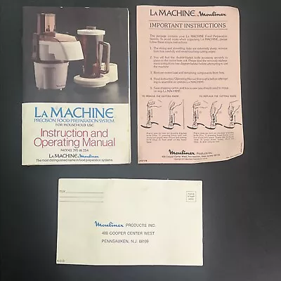 Moulinex La Machine Model 354 Shredding Slicing Disks Food Processor Manual • $12