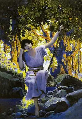  Dream Light  Lady Swinging In Forest By Maxfield  Parrish • $16.95