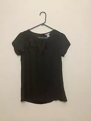 HM Black Floral Lace Blouse Size 8 • $10