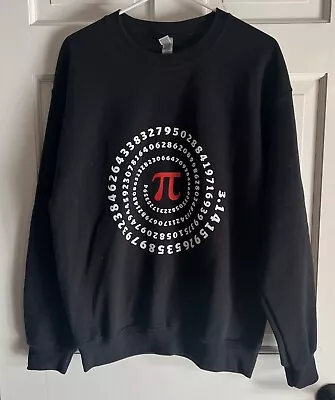 Vintage Rare Pi Black Medium Sweatshirt Mathematics Algorithmic Equation 3.14 • $20