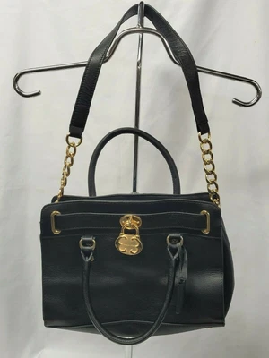 $59 • Buy NWOT $248 EMMA FOX LEATHERWARE Satchel  Black Goldtone Hardware KEY