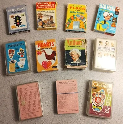 Mixed Lot Vintage Whitman  Russell Kids Card Games Old Maid Hearts Authors LOOK • $26.99