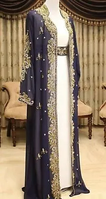 Royal Dubai Moroccan Kaftan Abaya Modern Islamic Farasha Long For Women Dresses • $125.66