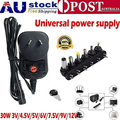 $6.99 • Buy Universal 30W Power Supply Adapter Converter 2A  AC DC 3V 4.5V 5V 6V 7.5V 9V 12V