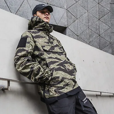 WARCHIED Men's Tactical Jacket Airsoft Military GROKA Hiking Casual Camo Hooded • £75.59