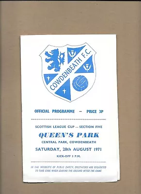 Cowdenbeath V Queen's Park August 1971 • £2.49