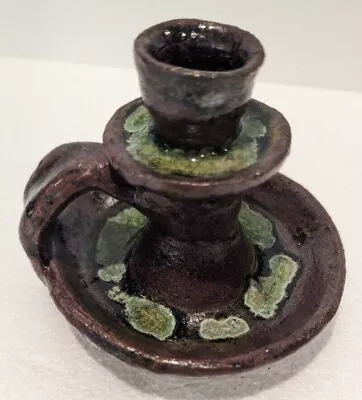 Marie Rogers Georgia Pottery Folk Art Candle Holder Approx. 3.5 In Tall • $100