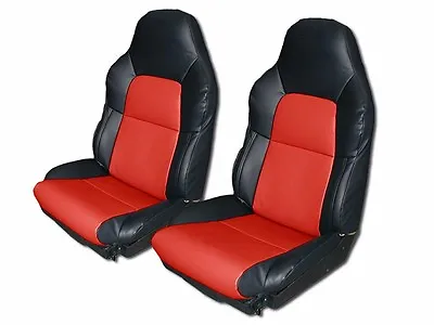 Chevy Corvette Standard C4 1994-1996 Black/red Leather-like Custom Seat Cover • $179