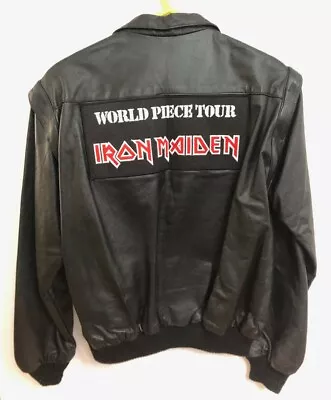 Vintage Iron Maiden World Piece Tour 1983 Promo Item Faux Leather Jacket / Vest • $1554.23