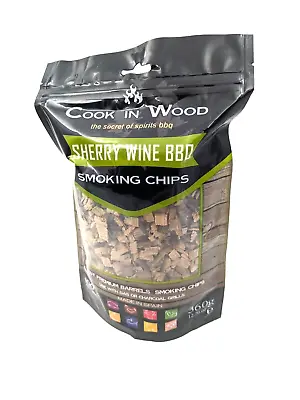 2 X Cook In Wood Smoking Chips  Sherry Wine Flavour Oak Smokers   BBQ 360g • £9.99