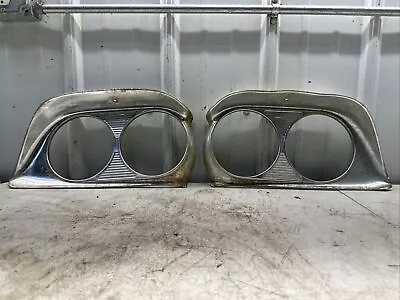 1959 Ford Fairlane Galaxie 500 Headlight Trim Bezel Pair Original Vintage • $47