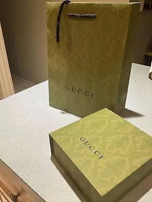 Authentic Gucci Magnetic Gift Box Empty 7.5x7.5x3” & SHOPPING GIFT BAG 14X10X5.5 • $34.99