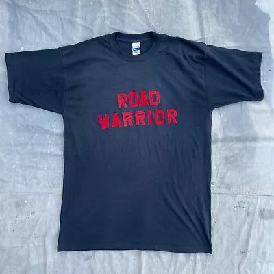 Vintage 80s Road Warrior LA Or Bust Mad Max T-Shirt XL Black Movie Promo Biker • $225